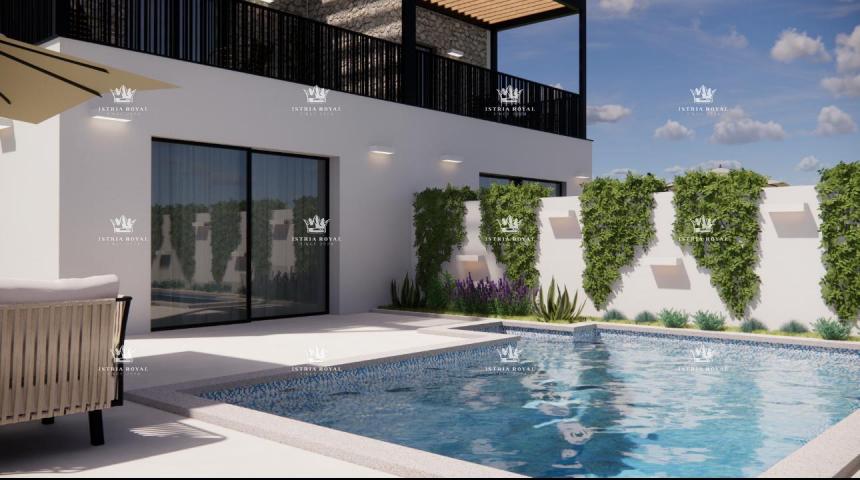Umag, Valica, luxuriöses Duplex mit Pool 143 m2, 3 Schlafzimmer + Wohnzimmer mit Essbereich