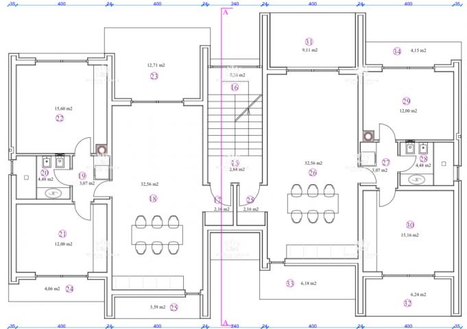 Istria, Murine, building land 900 m2, project for 6 apartments, building permit, 9 parking spaces