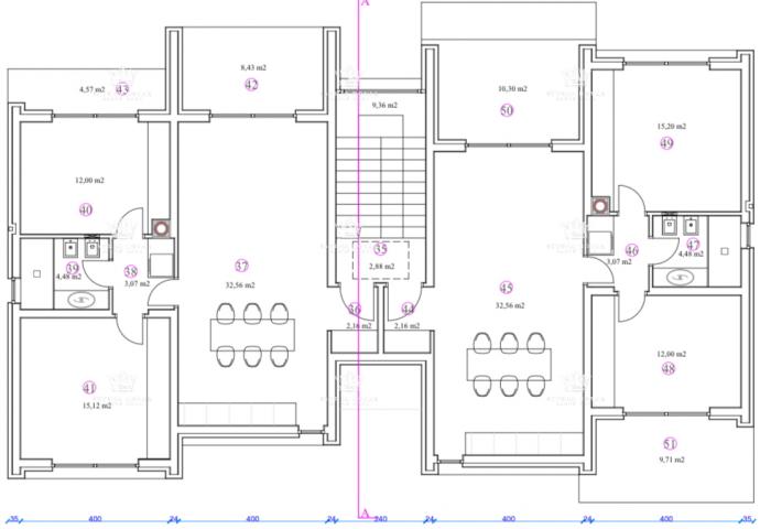 Istria, Murine, building land 900 m2, project for 6 apartments, building permit, 9 parking spaces