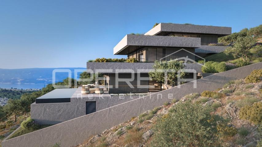 Zemljište 1.546 m² s projektom za modernu vilu, Omiš
