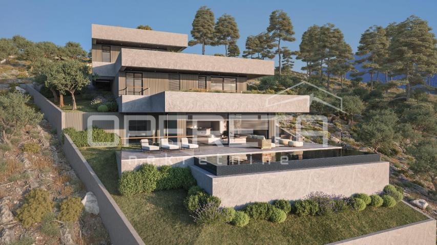 Zemljište 1.546 m² s projektom za modernu vilu, Omiš
