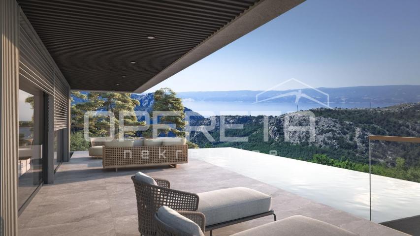 Zemljište 1.546 m² s projektom za modernu vilu, Omiš
