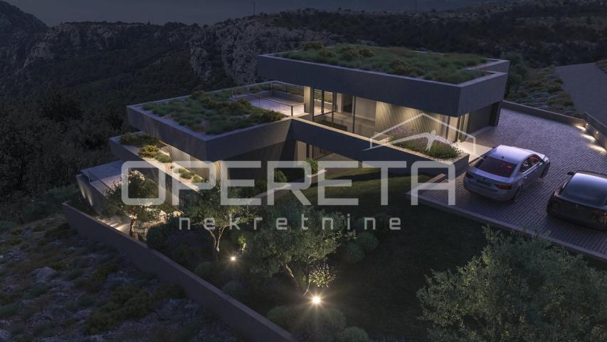 Zemljište 1.546 m² s projektom za modernu vilu, Omiš
