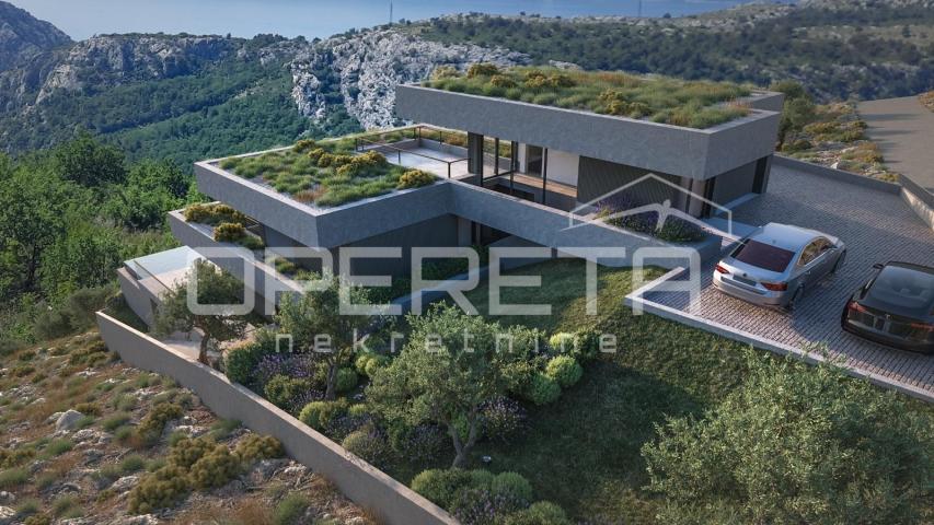 Zemljište 1.546 m² s projektom za modernu vilu, Omiš
