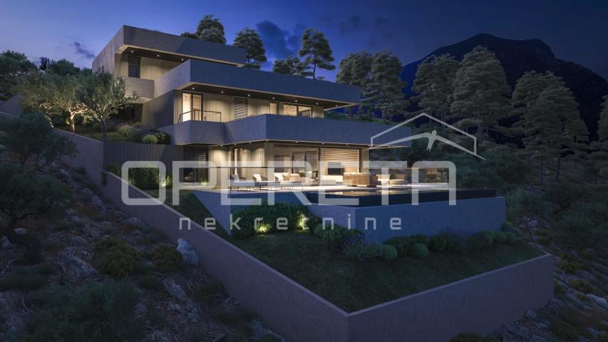 Zemljište 1.546 m² s projektom za modernu vilu, Omiš
