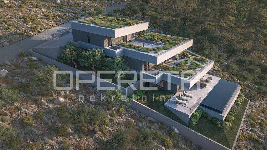 Zemljište 1.546 m² s projektom za modernu vilu, Omiš
