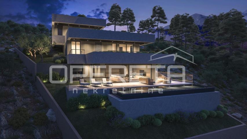 Zemljište 1.546 m² s projektom za modernu vilu, Omiš
