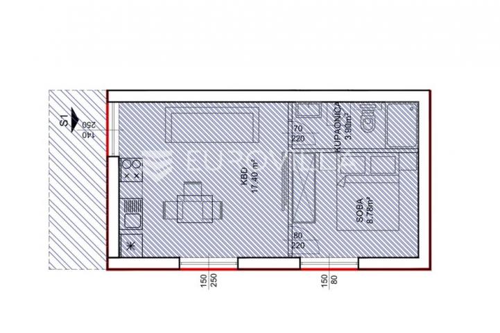 Biograd na moru, Pakoštane, Apartman S1 u prizemlju površine od 46 m²