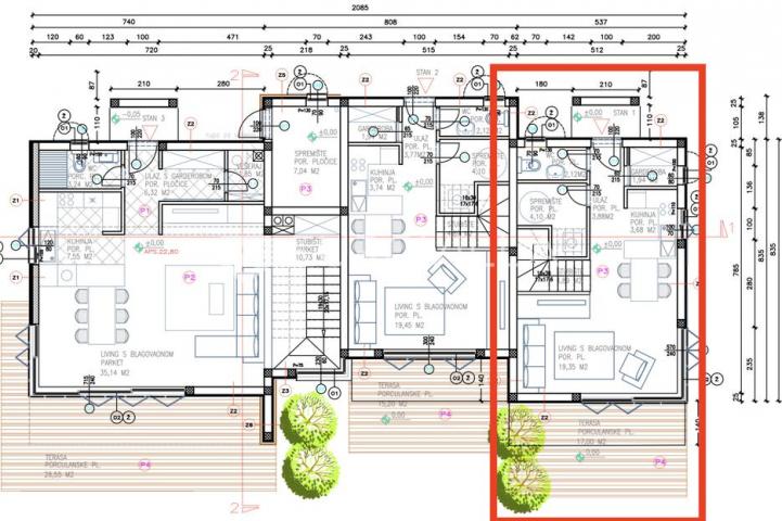 Vodice, moderna trojna kuća, 105 m²