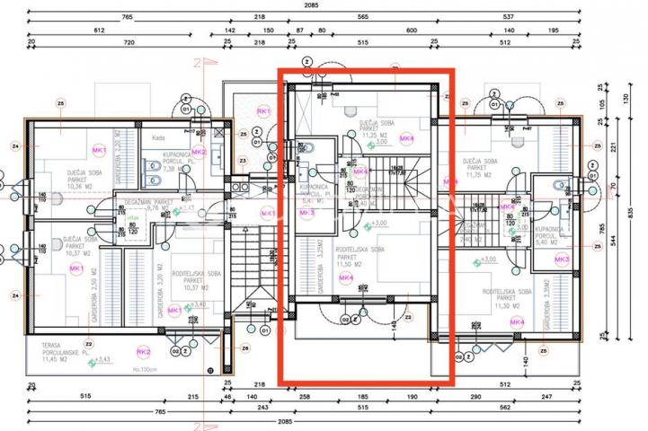 Vodice, moderna trojna kuća, 103 m²