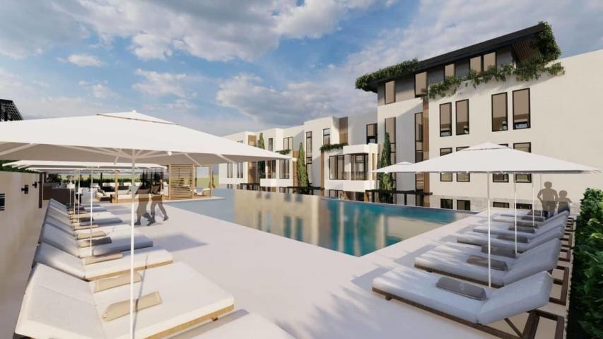 Jednosoban stan 48.23m2 gratis terase u novom stambenom kompleksu sa bazenom-Kumbor, Herceg Novi