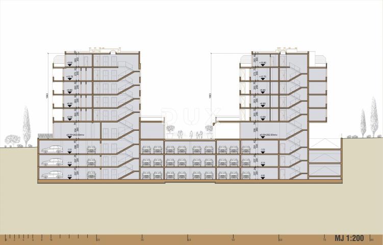 RIJEKA, SRDOČI – 2S+DB, JZ stan s terasom od 47m2 u novogradnji s garažom