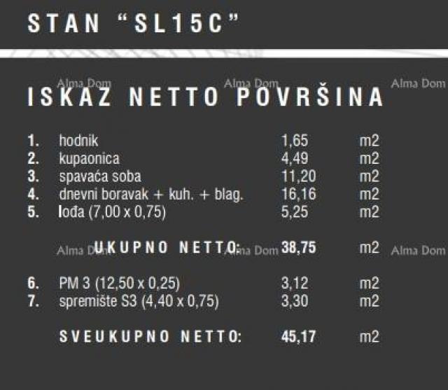 Wohnung Verkauf von Wohnungen in neuem Wohnkomplex, Štinjan! 15C