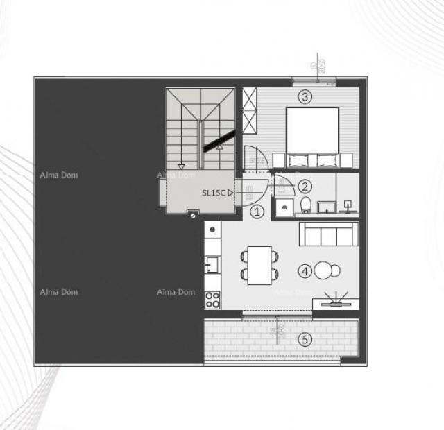 Wohnung Verkauf von Wohnungen in neuem Wohnkomplex, Štinjan! 15C