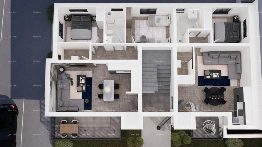 Apartment ŽMINJ – modern apartment on the first floor with terrace (Apartment F)