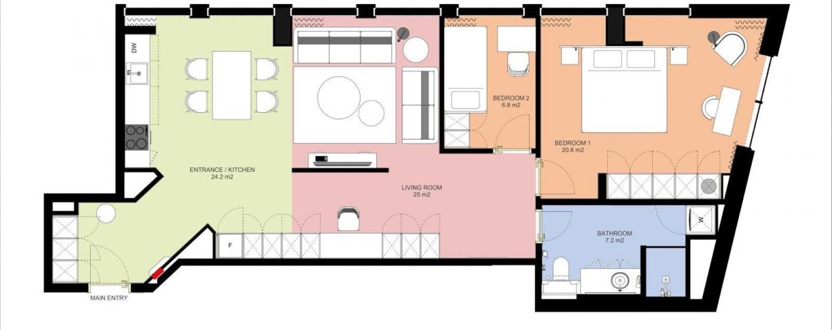 Prodaja dvosobnog apartmana 84 m² u ekskluzivnom stambenom kompleksu u Rafailovićima – prvi red do m