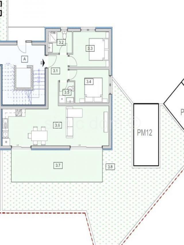 Dvosobni apartman 70m od plaže, Srima