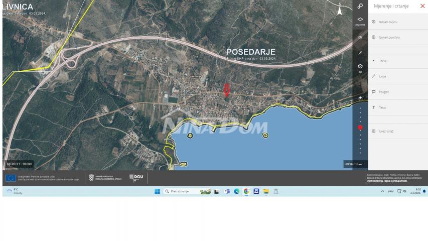 Građevinsko Zemljište Posedarje,600m od Mora s Panoramskim Pogledom
