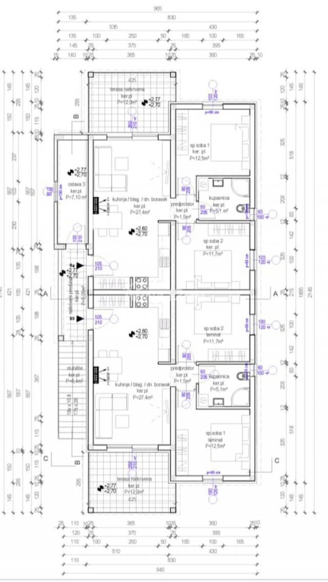 Apartman na katu, centar otoka Vira (voda i kanalizacija)