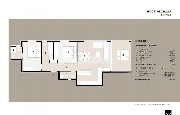 Apartman u prizemlju s vrtom, blizina mora i plaže S3