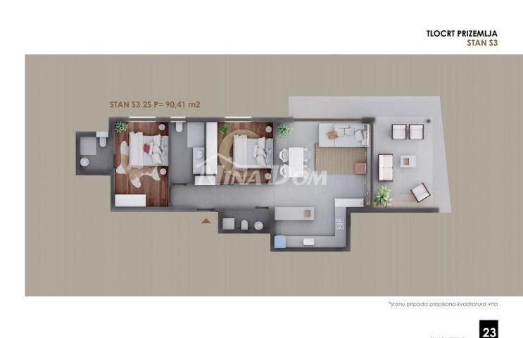 Apartman u prizemlju s vrtom, blizina mora i plaže S3