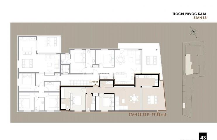 Apartman na prvom katu, dvosoban  blizina mora i plaže S8