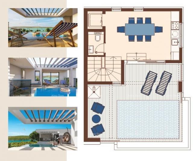 Kuća Dupleks luksuzna vila u mediteranskom stilu s bazenom i liftom. Pogled na more! Medulin!