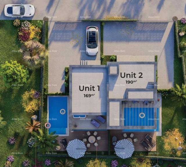 Kuća Dupleks luksuzna vila u mediteranskom stilu s bazenom i liftom. Pogled na more! Medulin!