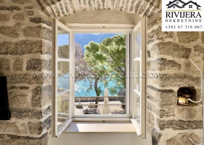 For sale two authentic stone properties on the first line by the sea Perast