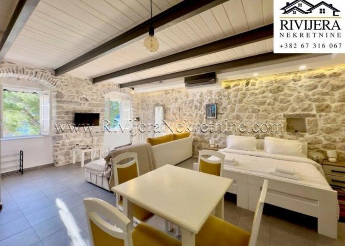 For sale two authentic stone properties on the first line by the sea Perast