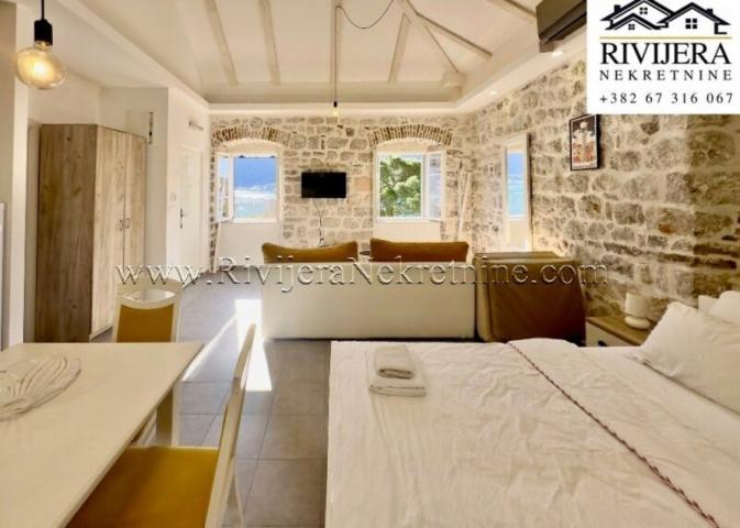 For sale two authentic stone properties on the first line by the sea Perast
