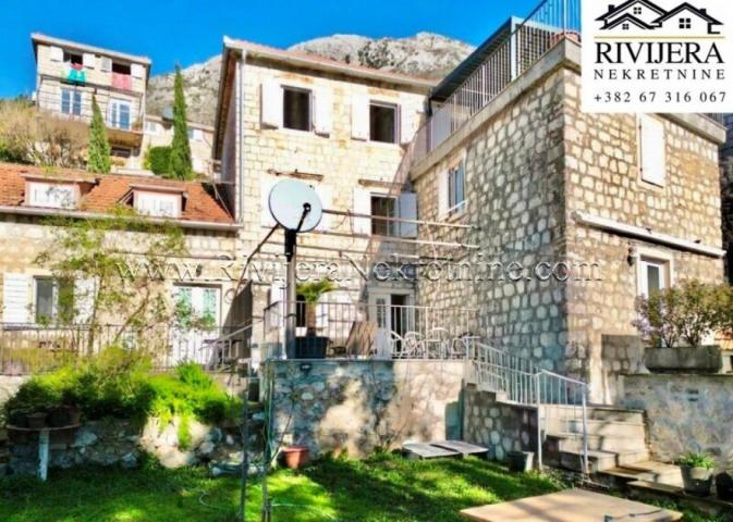 For sale two authentic stone properties on the first line by the sea Perast