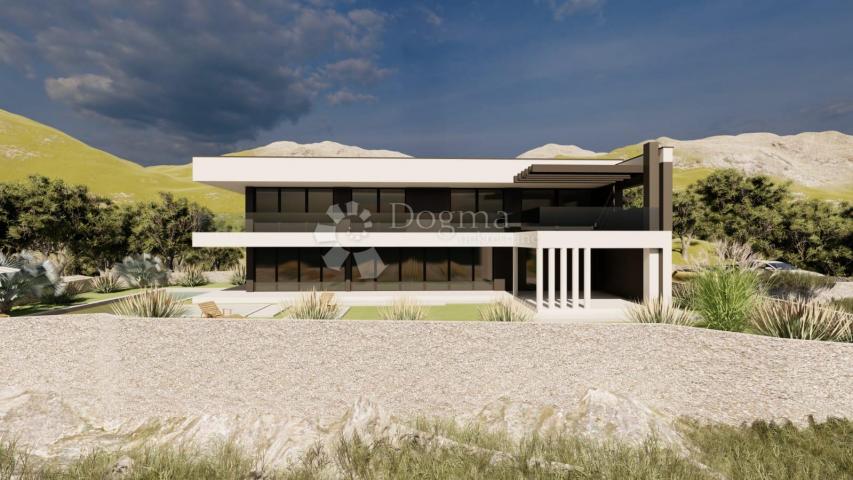 MURTER - zemljište sa spektakularnim pogledom,  projektom za vilu i građevinskom dozvolom
