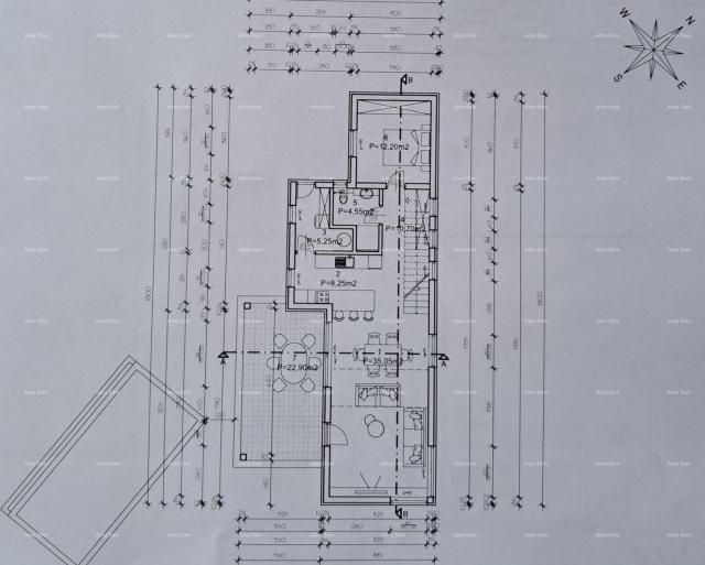 Građevinsko zemljište Sv. Nedelja, Istra. Zemljište s građevinskom dozvolom i projektom za kuću s ba