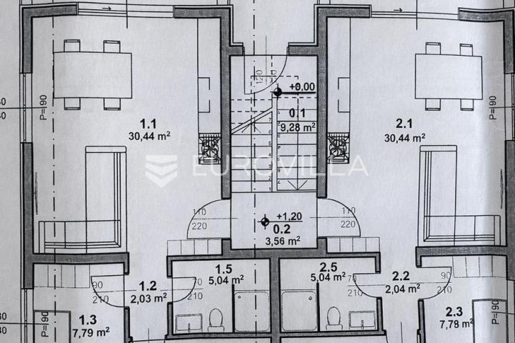 Otok Pag, Pag, dvosoban stan u novogradnji 62,45 m²