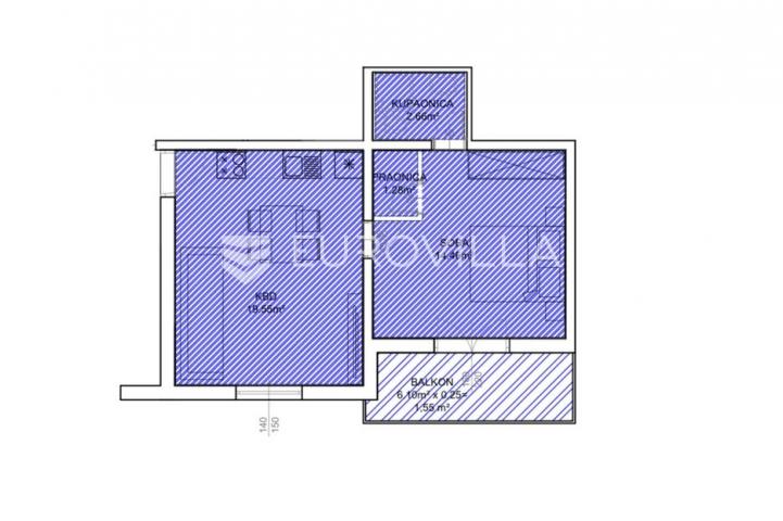 Biograd na moru, Pakoštane, jednosobni apartman S11 na drugom katu površine od 46 m²