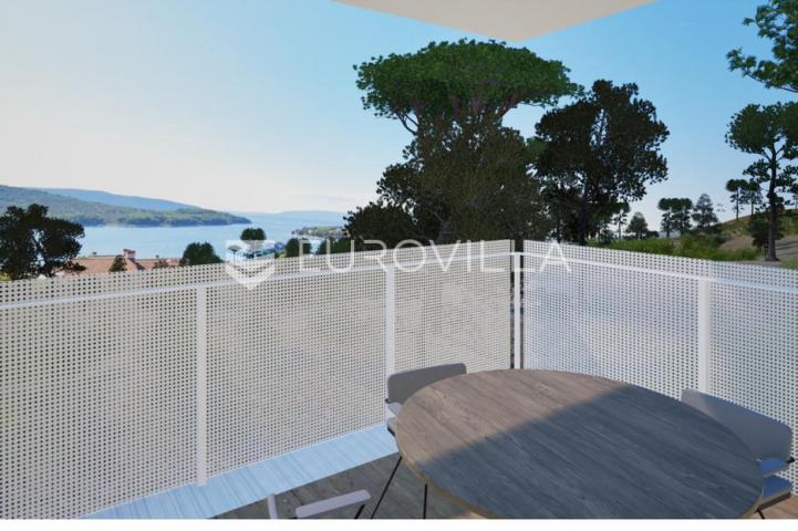Cres, novogradnja s pogledom na more, četverosoban stan, 119,92 m², parking