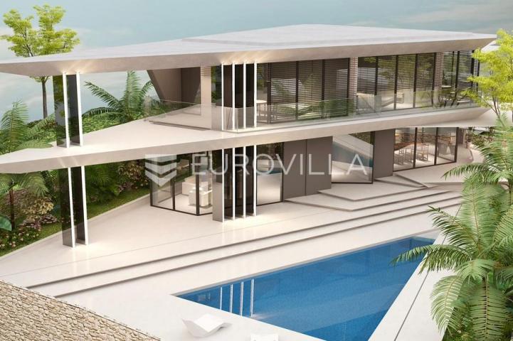 Murter, građevinsko zemljište 618 m², drugi red do mora, s projektom za kuću
