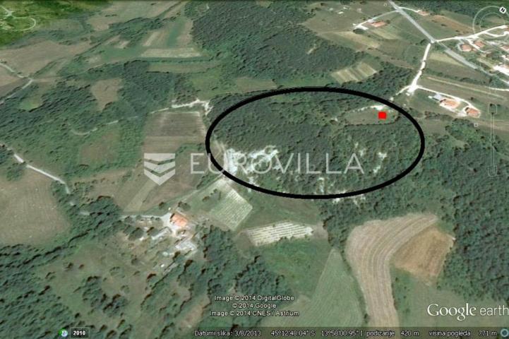 Istra, Grašćišće, jedinstveno građevinsko zemljište 2000 m² okruženo stoljetnom šumom 36789 m²