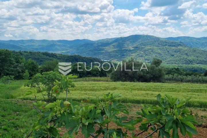 Istra, Buzet, građevinsko zemljište s pogledom na zelenilo u pravoj oazi mira