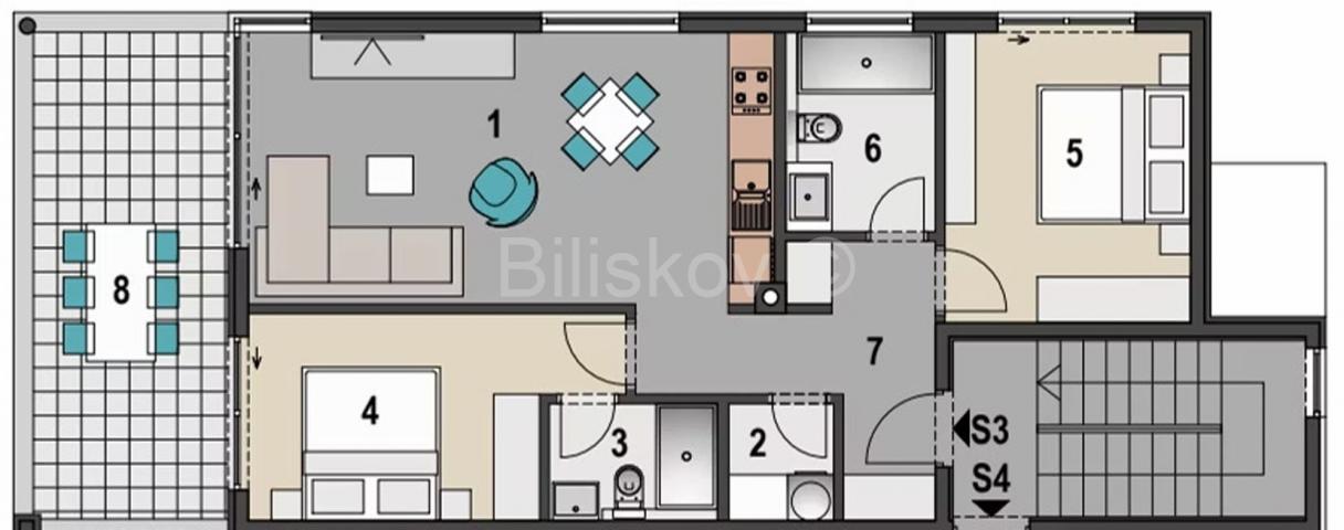 Prodaja, Pag, Mandre, stan 73,70m2 na 1 katu zgrade, terasa, parking