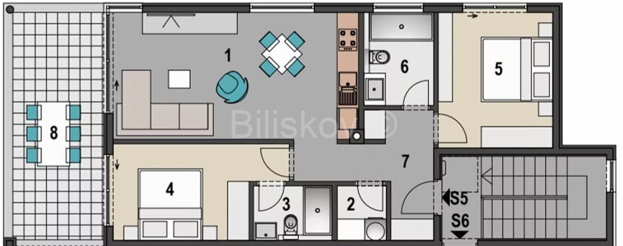 Prodaja, Pag Mandre, novi luksuzni penthouse 77,50m2 na drugom katu zgr