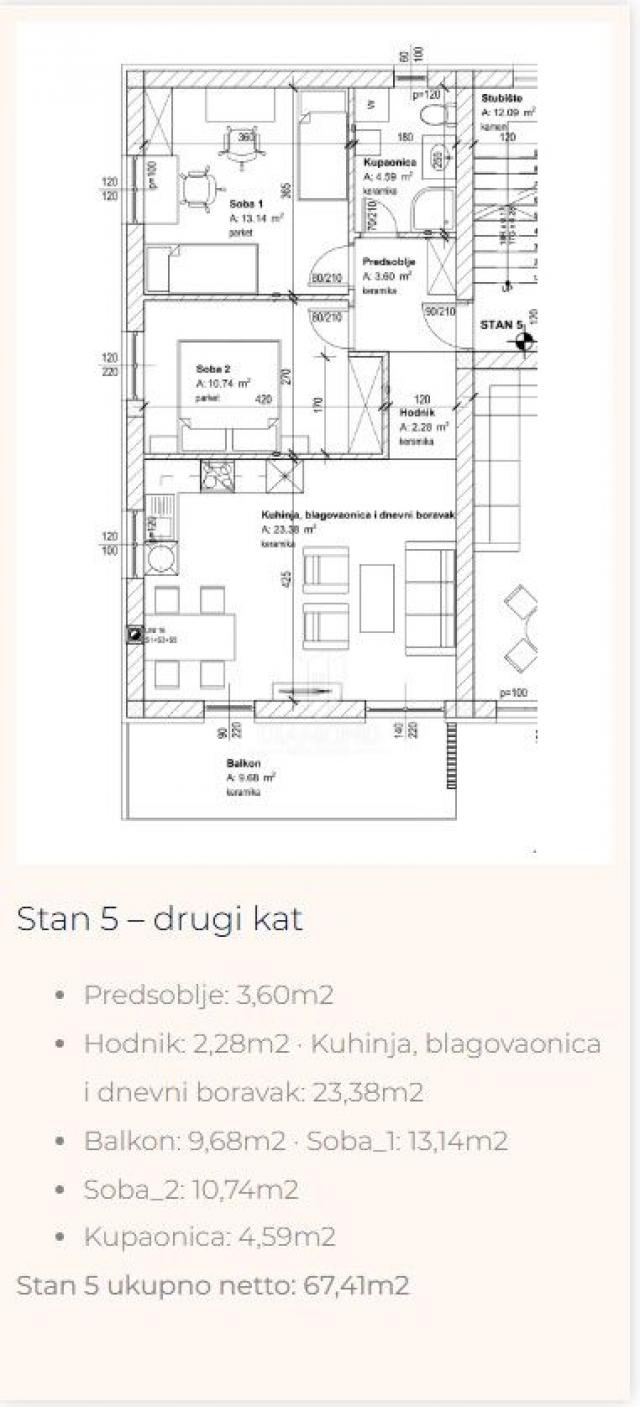 RIJEKA, VIŠKOVO - MODERNA NOVOGRADNJA 2S+DB