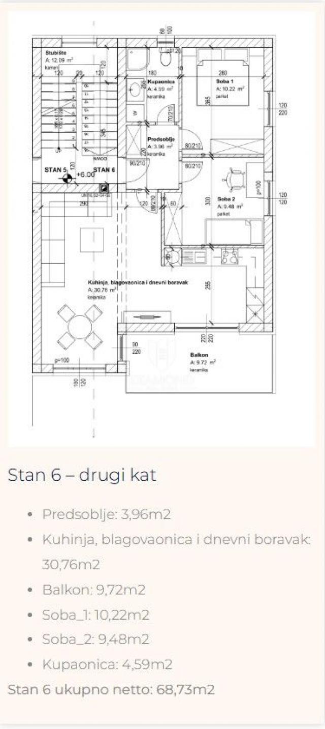 RIJEKA, VIŠKOVO - MODERNA NOVOGRADNJA 2S+DB
