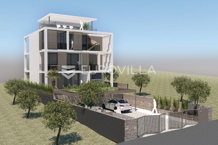 Primošten, NOVOGRADNJA, luksuzan penthouse na drugom katu s pogledom na more, 119,12 m²