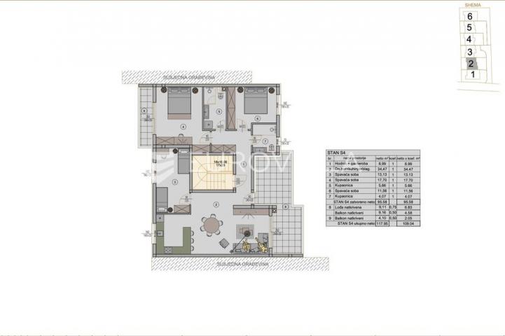 Pula, Kaštanjer, moderni penthouse u novogradnji, 2. kat, 116.14 m², vrhunska lokacija