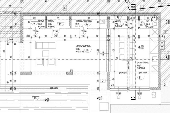 Trogir, Seget zemljište 530 m² s dozvolom za gradnju s pogledom na more