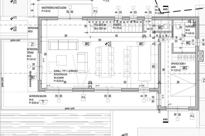 Trogir, Seget zemljište 530 m² s dozvolom za gradnju s pogledom na more