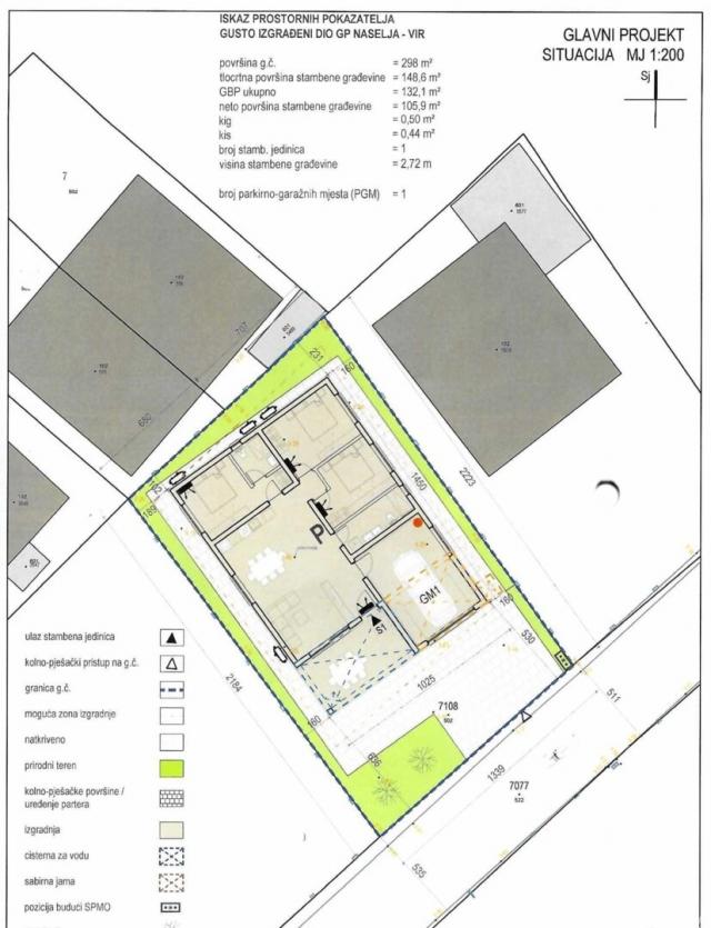 Nekretnina u izgradnji novogradnja projekt  2026 prizemnica s garažom. 