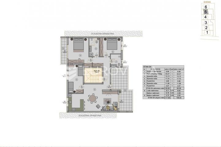 Pula, Kaštanjer, moderni penthouse u novogradnji, 2. kat, 116.14 m², vrhunska lokacija